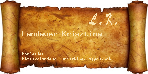 Landauer Krisztina névjegykártya